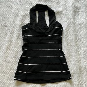 Lululemon Black & White Striped Tank